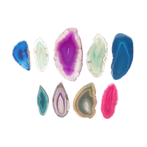 18Stk Achat Scheiben Geode Schmuck Für Pulloverketten