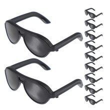 72Ud Gafas Mini Negras De Plástico Para Muñecas Y Utilería