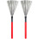 3Pairs Red Maple Handle Drum Brushes High-Carbon Steel for Percussion 1