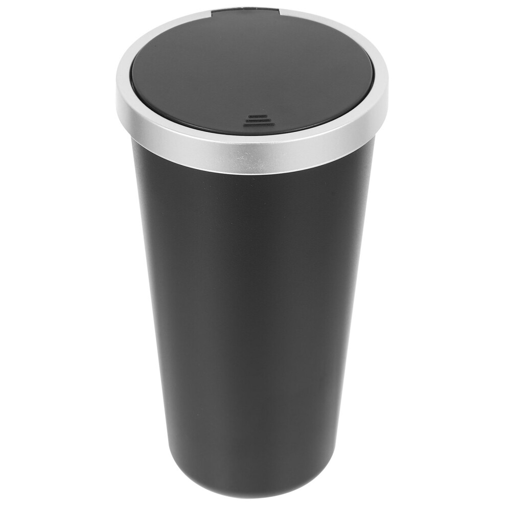 3Pcs Pp Car Trash Can With Lid Small Bin For Vehicle Use Silver 3592279326143