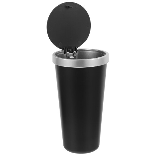 3Pcs PP Car Trash Can with Lid Silver Small Bin for Vehicle Use 2