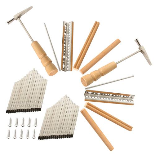 8Sets DIY Kalimba 17 Key Metal Replacement Kit with Saddle and Tools 2