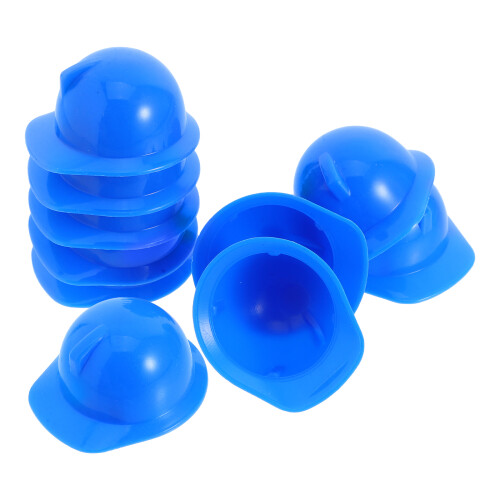 50Pcs Blue Plastic Mini Multipurpose Doll Pet Safety Hats