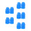 50Pcs Blue Plastic Mini Multipurpose Doll Pet Safety Hats 9