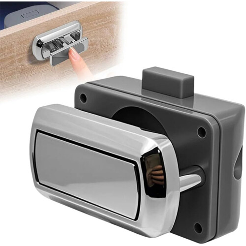 Caravan Drawer Lock Catch Replacement Chrome Secure Push Handle for Motorhome or Camper Van 2