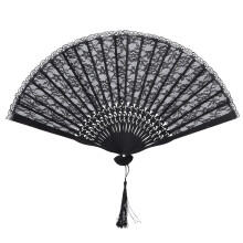Elegant Embroidered Flower Folding Hand Fan, Japanese Chinese Bamboo Vintage Retro Fan for Women, Handcrafted Double Layer Handheld Fan for Wedding