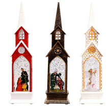 Retro Gold Coating Snow Globe, Forest Cabin Scene Lantern With 6H Timer Function (Perfect For Christmas Decorations Indoor)