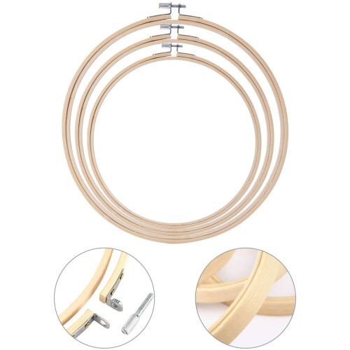 Χειροτεχνία κεντήματος Diy, στεφάνι σταυροβελονιάς από μπαμπού φυσικού υλικού με 2