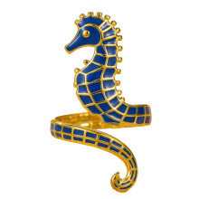 Stylish Alloy Seahorse Ring Featuring Oil Drop-NMSR A8110 3