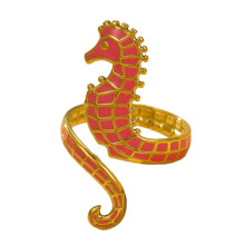 Modern Seahorse Ring Charm With Oil Drip Detail-NMSR A8110 1