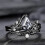 Bague en Zircon polygone noir moderne, 2 pièces/ensemble,-7 5