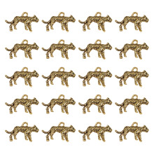 20 Pieces Animal Charm for Bracelets and Keychains Leopard-Gold