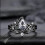 Bague en Zircon polygone noir moderne, 2 pièces/ensemble,-7 7