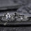 Bague en Zircon polygone noir moderne, 2 pièces/ensemble,-7 6
