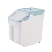 Pet Food Storage Bin Small Nordic Blue Airtight Container for Dogs Durable Plastic Bucket for Dry Food and Rice