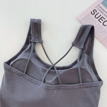 Dunkelgraues Damen wattiertes Tank-Top, Cross-Back-Träger, Slim Fit, Einheitsgröße