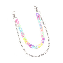 Candy Color Waist Chain Colorful Acrylic Metal Trousers-Style 2