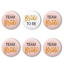 Bride To Be/Bridesmaids Badges Bridal Shower-Type B 6 piece set