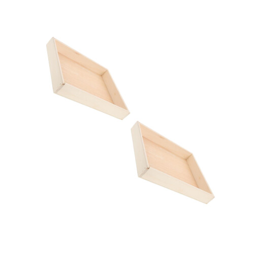 2Pcs Puzzle Sorting Trays Wooden Beige Stackable Puzzle Accessories 2