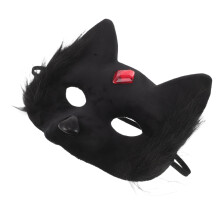4Stk Katzenmasken Halbgesicht Plüsch Halloween Maske