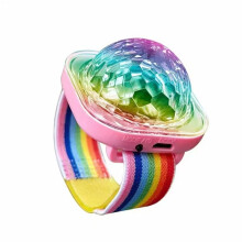 Disco Ball Wristband USB Rechargeable LED Light Up Bracelet Pink Colorful Flashing Musical Responsive Lights