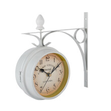 Timeless Double Sided Wall Clock, Vintage Wrought Iron European Style For Your Living Space, Silent Non-Ticking Battery-Powered Indoor Outdoor Garden
