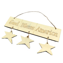 DIY3D-sterren, elegante beschilderbare houten schijven, creatieve ideeën voor de decoratie van Onafhankelijkheidsdag, blanco houten schijven, glad