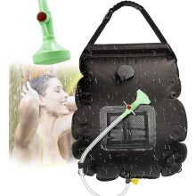 Outdoor Camping Shower Bag, Solar Heating 20L With Flexible Detachable Hose And On-Off Slide Nozzle, For Camping Fishing Mountaineering Festivals