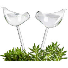 Charming Bird-Shaped Self-Watering Globes, Clear Glass Bulbs for Indoor & Outdoor Pots, Automatic Water Irrigation System (Adjustable Water Flow)