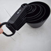 Nesting Metal Measuring Cups, Stainless Steel, Soft Touch Silicone Handles, High Quality, Ergonomic Handle For Coffee, Flour, Cereals, 9Pcs, Ideal
