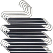 Cintre à pantalons, organisateur de placard antidérapant en acier inoxydable pour pantalons, jeans et autres vêtements, noir, surface lisse