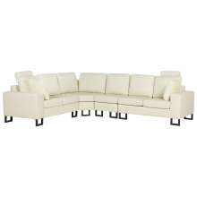 Corner Sofa 6 Seater STOCKHOLM Leather Light Beige Right Hand