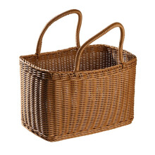 Vegetable Basket Handwoven Imitation Rattan Flower Arrangement Basket Picnic Bag