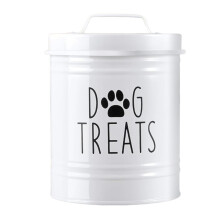 Pet Food Storage Bin Large Capacity With Sealing Mechanism And Decorative Features White