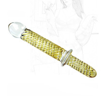 Glass Dildo and Butt Plug Set with Ergonomic Curved Design for GSpot and Anal Stimulation (Blue)