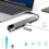 Ευέλικτος σταθμός σύνδεσης USB C Hub, προσαρμογέας πολλαπλών θυρών για απρόσκοπτη 6