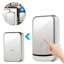 Campainha sem fio com acabamento em tecido, autoalimentada, de longo alcance, para uso interno e externo, até 300 m, 45 toques, 4 níveis de volume,