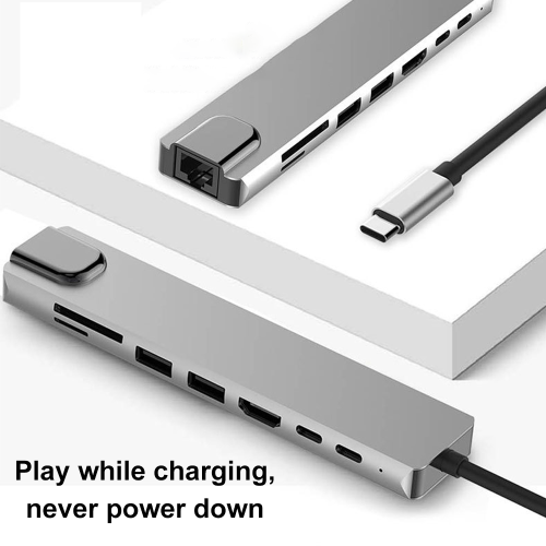 Ευέλικτος σταθμός σύνδεσης USB C Hub, προσαρμογέας πολλαπλών θυρών για απρόσκοπτη 2