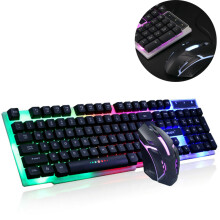 Komplettlösung für Gaming: Kabellose Tastatur mit Regenbogen-LED-Beleuchtung, wiederaufladbare Hochleistungsmaus und ergonomisches Design –