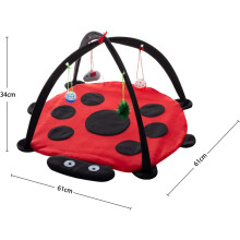 Centro de confort para mascotas, tienda de juegos para gatos con diseño interactivo, centro de actividades plegable de felpa para un descanso