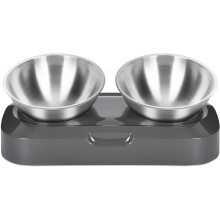 Rutschfester Ständer, verstellbarer Fresswinkel und Edelstahlnäpfe, erhöhte Katzennäpfe für ein stressfreies Fresserlebnis, ergonomisches Design