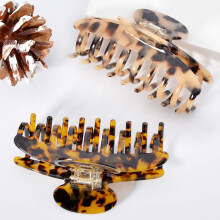 Grande pince à cheveux pour femme, pince de coiffure en celluloïd à motif écaille de tortue, maintien fort, dents antidérapantes pour cheveux
