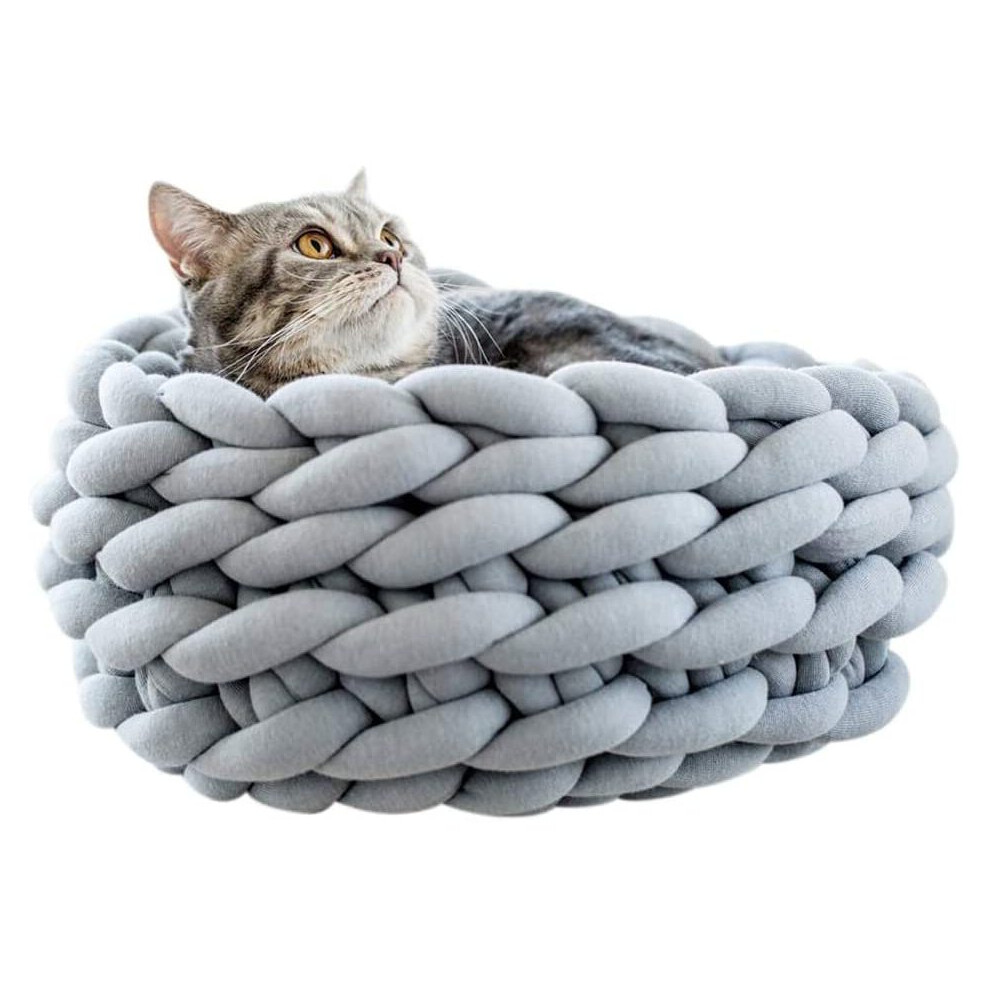 Pet Bed For Furry Friends, Warm Non-Slip Fabric Round Pet Nest Ensures Restful Sleep