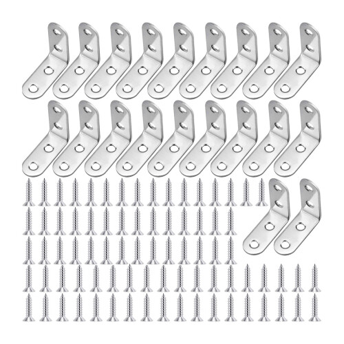 Support d'assemblage à angle droit en acier inoxydable, renforce les joints des meubles en bois, fixation en L facile à installer, robuste,