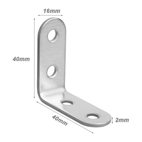 Support d'assemblage à angle droit en acier inoxydable, renforce les joints des meubles en bois, fixation en L facile à installer, robuste, 1