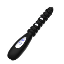 Sex Toy Vibrator with 10Mode Vibration and 3Mode Electric Shock Anal Plug, Silicone Bead GSpot Wand