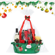 Present Basket Christmas Gift Hamper Green Festive Party Decoration Treats For Celebration Birthday Housewarming Women