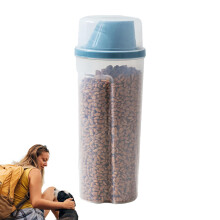 Pet Food Storage Container 1500 ml Airtight Dog Food Canister Blue Household Food Saver Organizer
