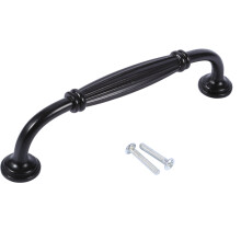 Matte Black Kitchen Drawer Pulls, Easy Installation Cabinet Handle for Wardrobe, Closet, Shoe Cabinet (Zinc Alloy, 1PC)
