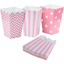 Recipiente elegante din hârtie pentru popcorn, cu margini feston, pentru petreceri tematice clasice de film, hârtie rezistentă aprobată (pachet